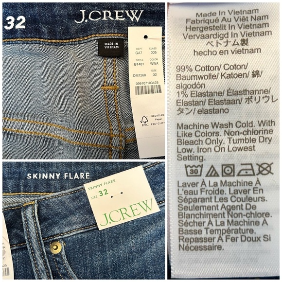 NEW J. Crew High Rise Skinny Flare Jean in Dark Wash, Size 32 - Picture 14 of 16